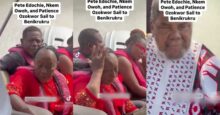 Netizens react to trending video of Pete Edochie, Nkem Owoh, and Patience Ozokwor in boat to a movie location