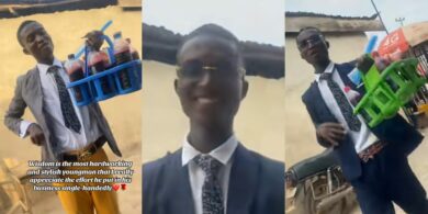 Lead University student advertises zobo business in suit and tie; video trends 