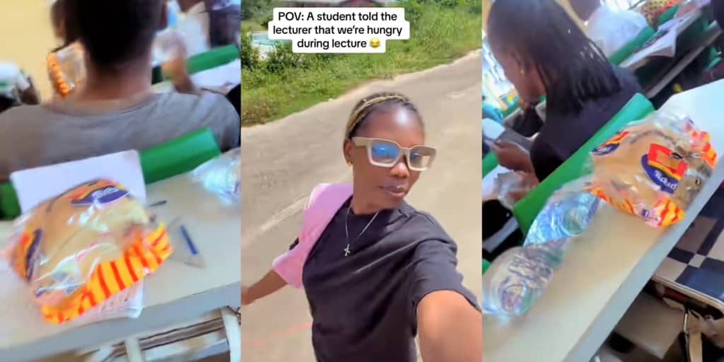 OOU lecturer buys bread and pure water for whole class as students complain of hunger during lecture