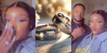 Lady flaunts ring as she gets engaged to man she met on her way to visit her ex-boyfriend