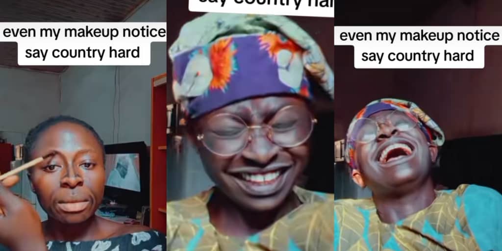 Lady gets social media talking as she transforms her face into Tinubu’s with makeup