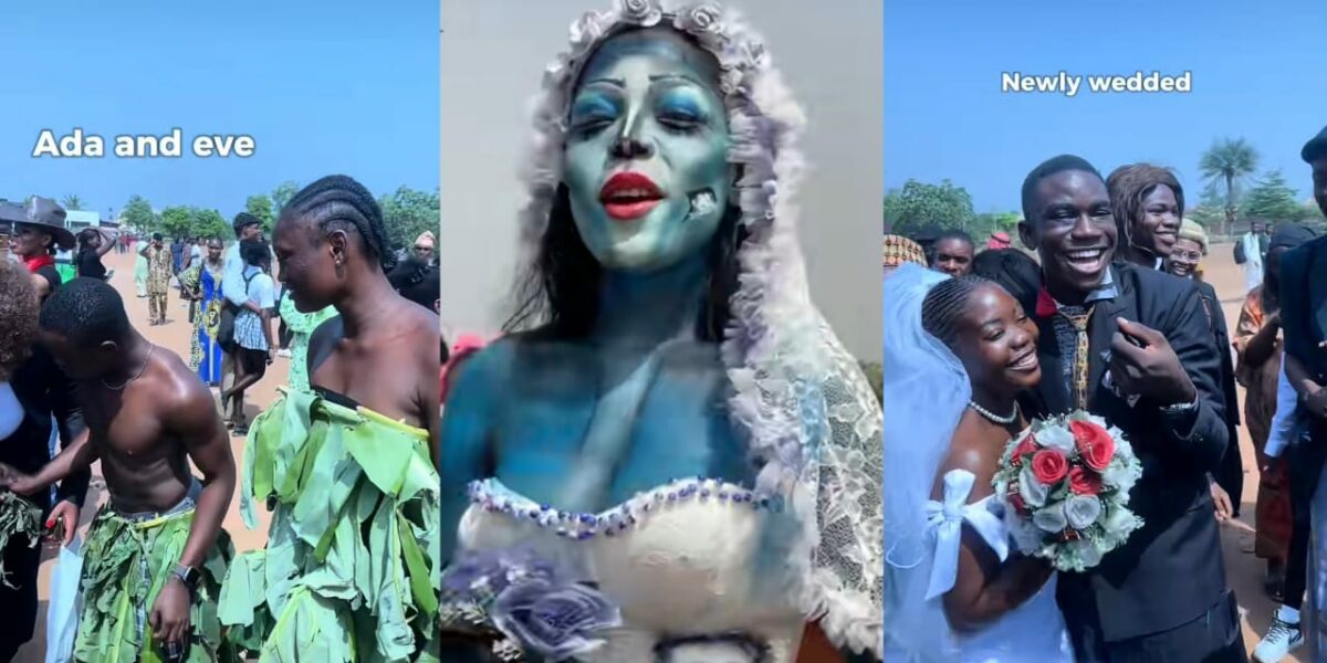 UNIBEN students turn heads on costume day with Adam and Eve, corpse bride outfits