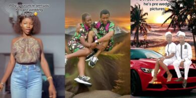 Lady sparks laughter as she shares uncle’s photoshopped pre-wedding pictures