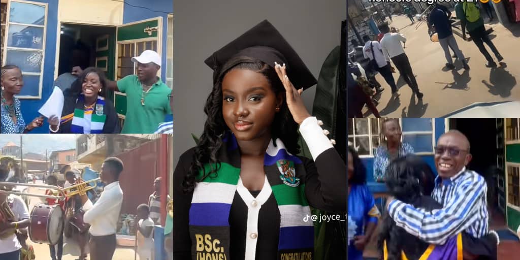 Proud parents go viral for grand celebration as 21-year-old daughter bags first class, breaks 5-year record