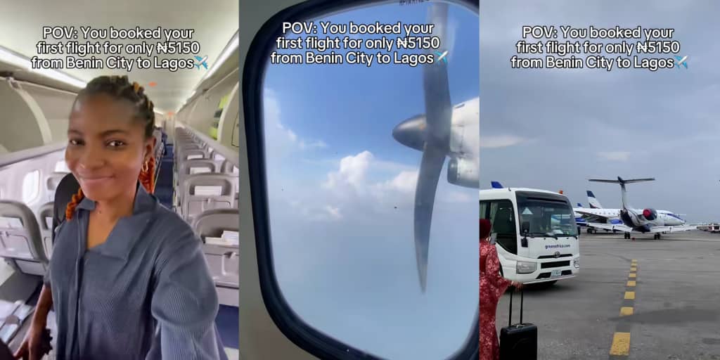 Lady goes viral for booking a ₦5,150 flight from Benin to Lagos