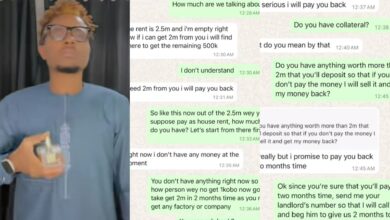 Man leaks chat with talking stage partner after she blocked him for refusing to lend her N2M