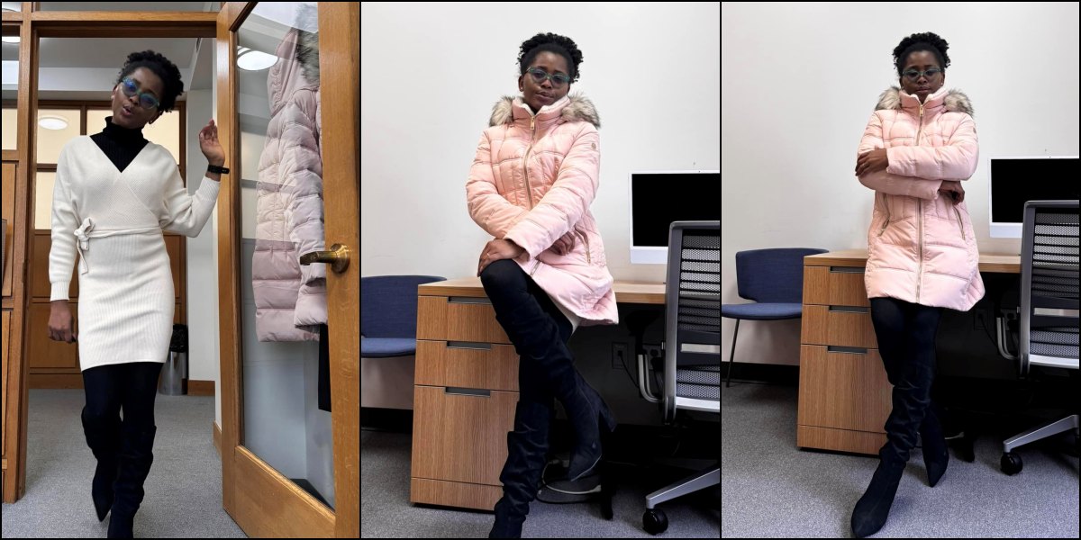 Lady celebrates buying her first 'brand-new' winter jacket since 2 years of living in America