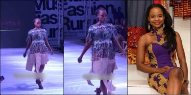 Olajumoke 'the breadseller' hits the runway at a fashion show in Lagos