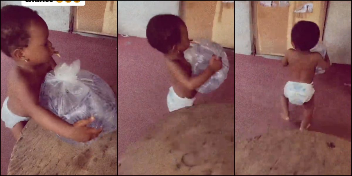 Mom left speechless as little daughter effortlessly carries heavy water bag