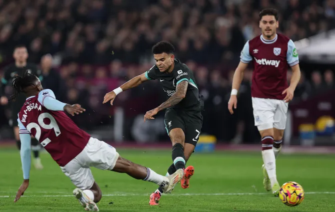 Liverpool cruised to a 5-0 win over West Ham at the London Stadium, extending their lead at the top of the Premier League table to eight points.