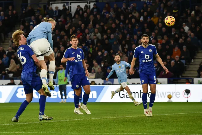 Leicester 0-2 Man City: Haaland scores as Manchester City end winless run