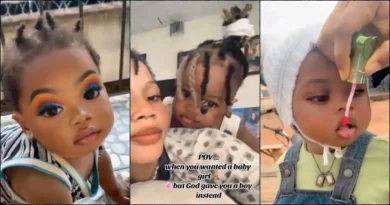 Mother dresses son in female outfits after God refused to give her a girl