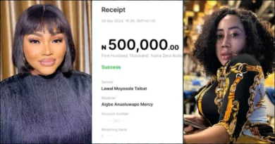 Moyo Lawal supports Mercy Aigbe with N500k after fire tragedy