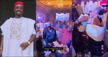 Obi Cubana sprays bales of money at Jowizaza's sister's wedding