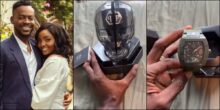 "Marry well o" - Adekunle Gold advises, shows off luxury wristwatch he received as birthday gift from wife, Simi