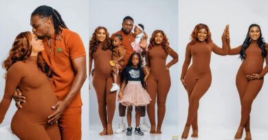 Pregnant woman shares maternity photos with co-wife and their husband