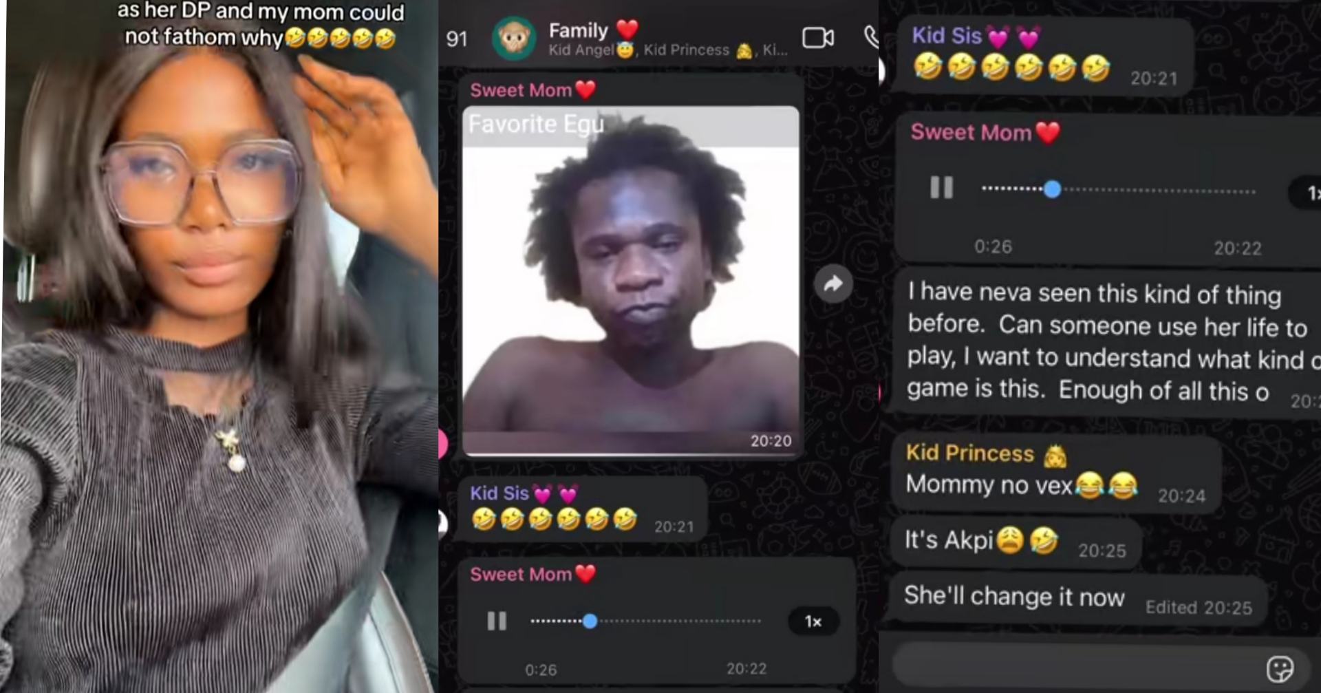 Mother calls out daughter on family WhatsApp group for using Speed Darlington as DP