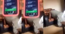 Father goes down on his knees to pray as he finds out daughter was about winning N5M from betting