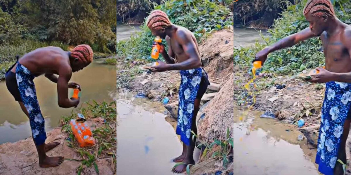 Portable spotted offering bottles of Fanta to marine gods