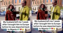 Lady shares how husband left her 1 week after she brought him to Europe