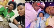 Lady welcomes baby with man she met during Peter Obi rally