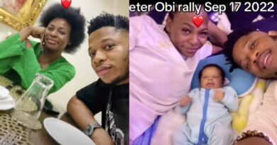 Lady welcomes baby with man she met during Peter Obi rally