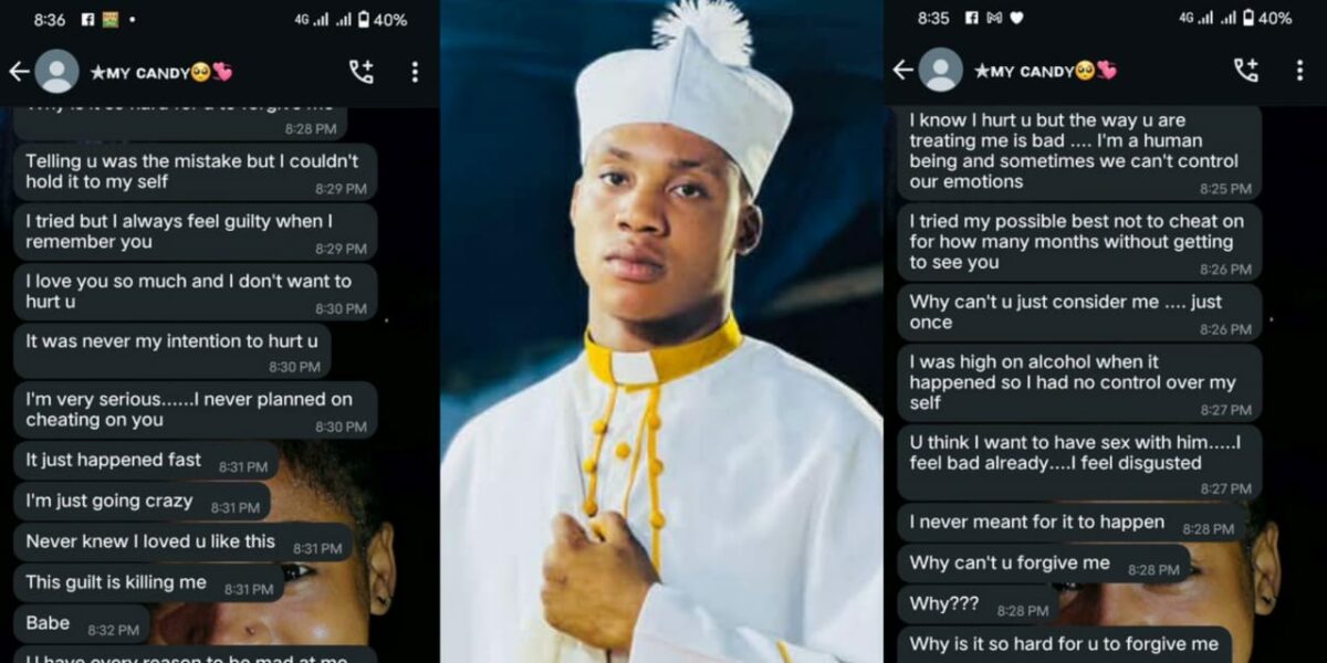 Outrage as man shares screenshots of girlfriend's confession of cheating, blaming alcohol