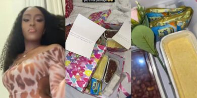 Lady stirs the internet with Valentine's gift of garri, sugar, milk, and groundnut from her talking stage