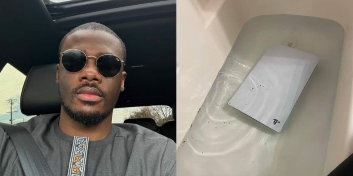 Man laments as girlfriend soaks his PS5 in water out of anger