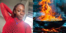 Lady warns after losing family member to fire caused by phone near cooking gas