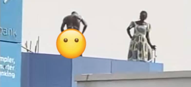 Man trends after bathing publicly on a bank rooftop