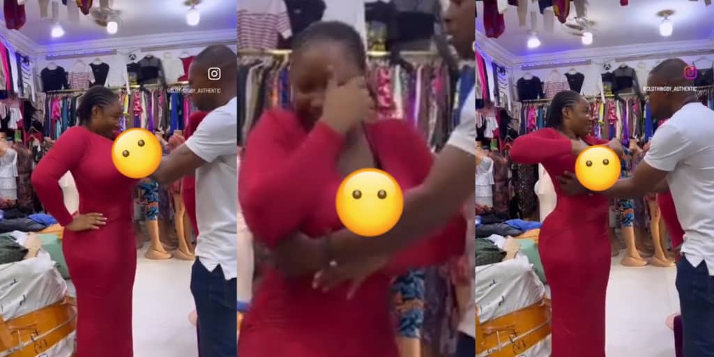 Man reportedly breaks up with girlfriend after video of store attendant adjusting her dress goes viral