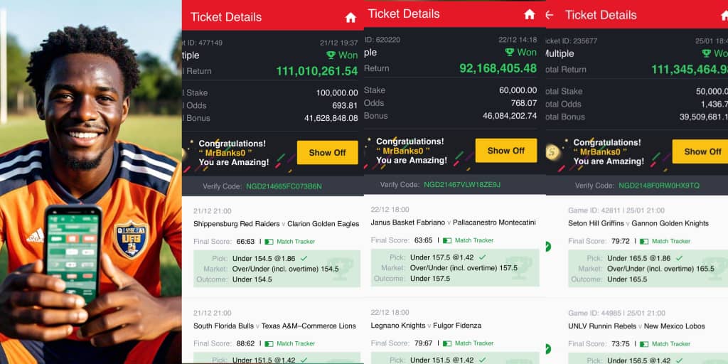 Man trends on social media after winning ₦111.3M, ₦92.2M, and ₦111M on SportyBet