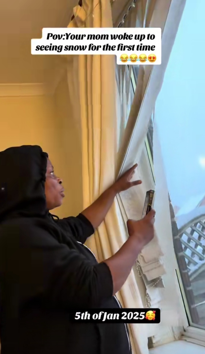 Lady shares her mom's reaction to seeing snow for the first time