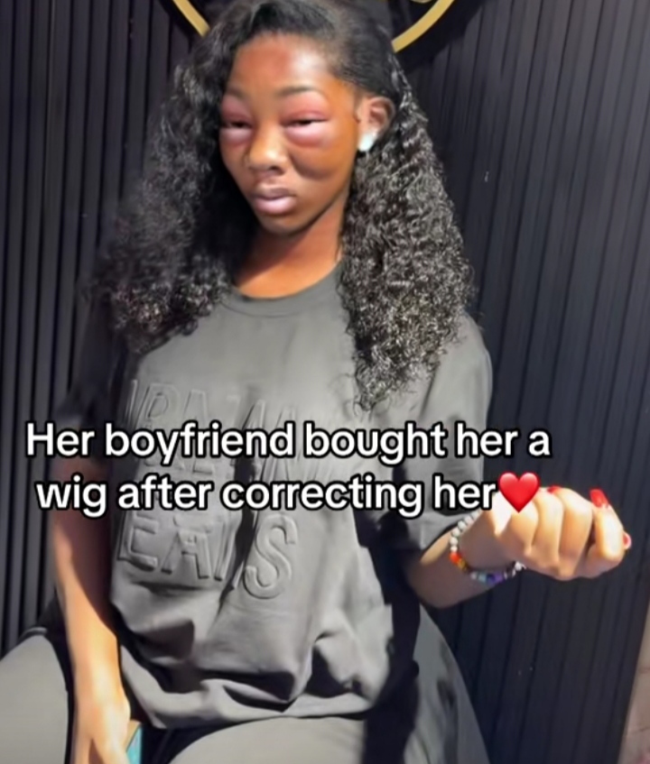 Lady shows off wig she boyfriend bought her after repeatedly 'correcting' her