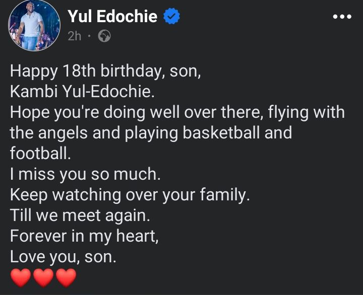 Yul Edochie Facebook post 