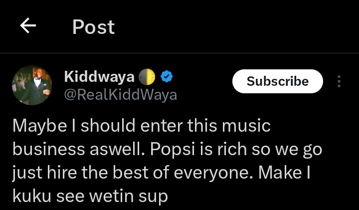 Kiddwaya tweet 