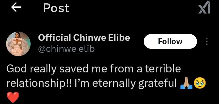 Chinwe elibe tweet