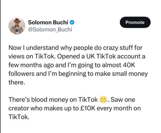 'There's blood money on TikTok' - Solomon Buchi