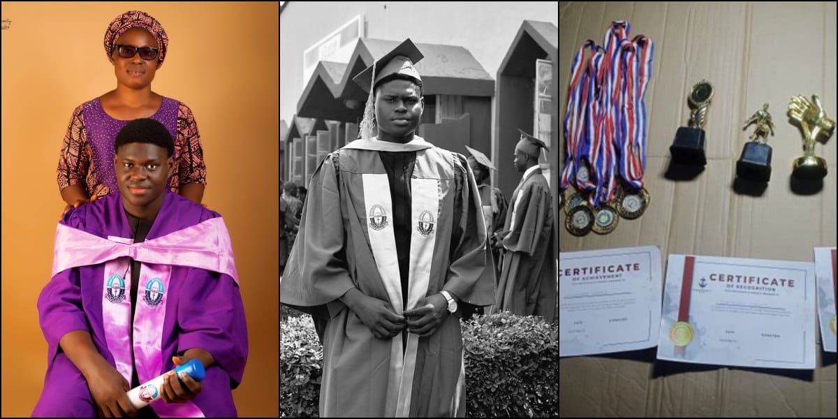 Man graduates after bagging 13 carryovers; shows off his medals, awards