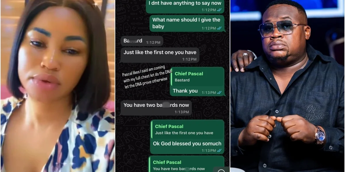 "Let’s do a DNA test" – Alleged baby mama dares Cubana, leaks chats