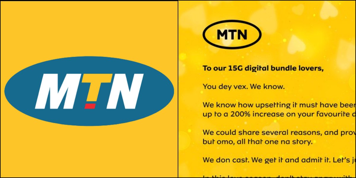 MTN issues press statement on 200 percent data tariff increase