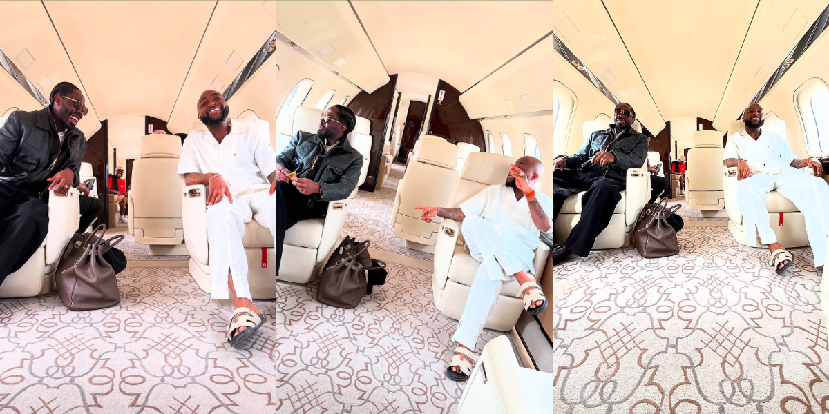 Davido’s ex-lawyer Bobo Ajudua triggers reactions as he’s spotted with singer in his private jet