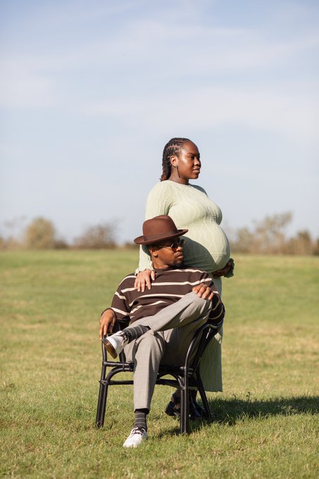 Trolls drag Solomon Buchi for allowing pregnant wife stand during photoshoot