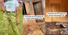 Corper traumatized as he sees house PPA offered him