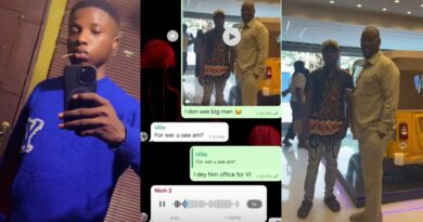 Man shares his mom's reaction after sending photo of him and Obi Cubana on family WhatsApp group