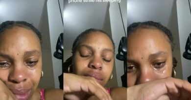 Lady bursts into tears after going through her man's phone