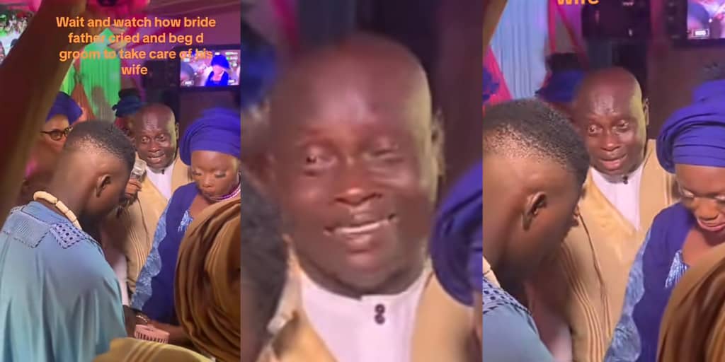 Father breaks down while handing over daughter to groom, begs him not to make him regret it