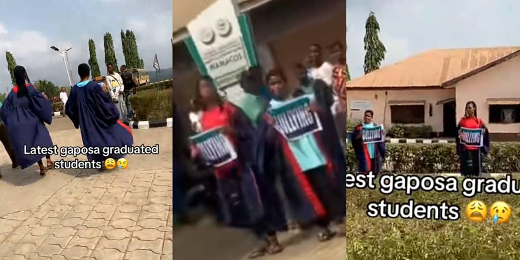 GAPOSA punishes students for bullying, makes them wear graduation gowns and carry 'bullying' placards