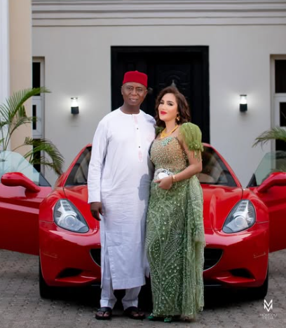 Ned Nwoko and his Moroccan wife, Laila jet to his village